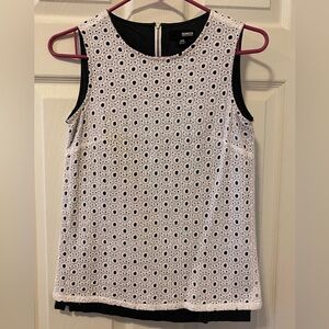 Brooklyn Industries White Eyelet Tank with Black Lining